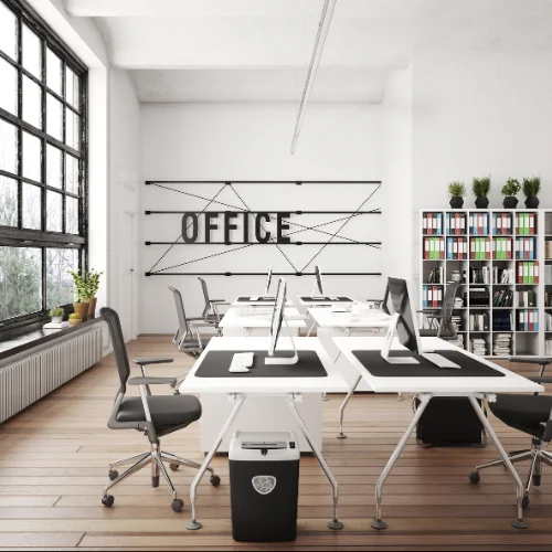 Eliane Borel Cleaning Services team keeping an office space fresh and organized