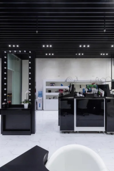 Detailed commercial cleaning results in a salon space